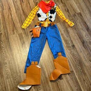 Toy Story kids size S (6-7) Woody Costume with shoe covers, badge, and bandana